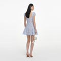 Blue Lace Square Neck Mini Dress