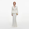 Cream Jacquard Tailored Maxi Dress