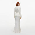 Cream Jacquard Tailored Maxi Dress