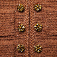 Brown Textured Knit Jacket