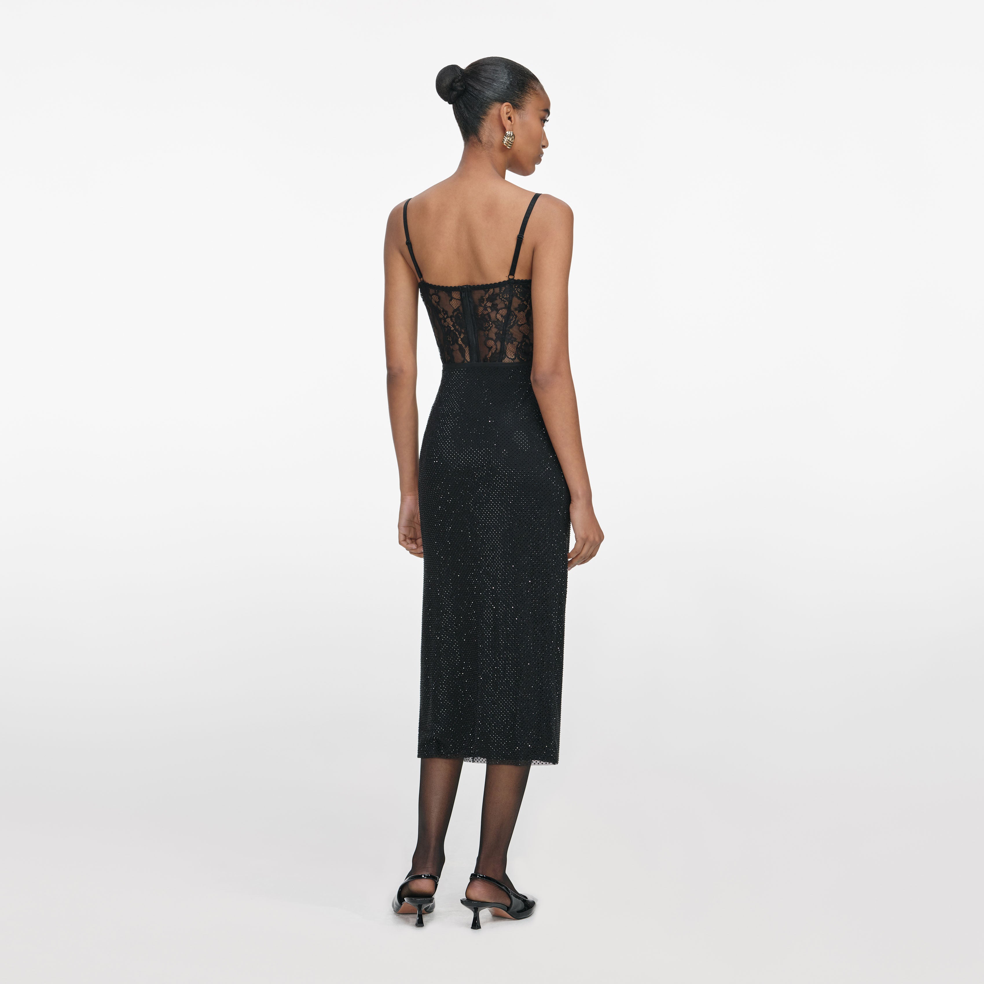 Black Lace Strappy Top