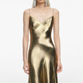 Gold Metallic Strappy Maxi Dress