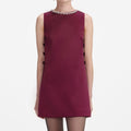 Burgundy Satin Cut Out Mini Dress