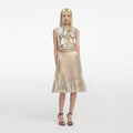 Gold Metallic Sleeveless Midi Dress