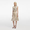 Gold Metallic Sleeveless Midi Dress
