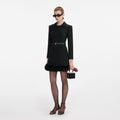 Black Wool Double Breasted Mini Dress