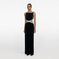 Black Velvet Cut Out Maxi Dress