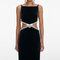Black Velvet Cut Out Maxi Dress