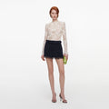 Cream Sequin Lace Top