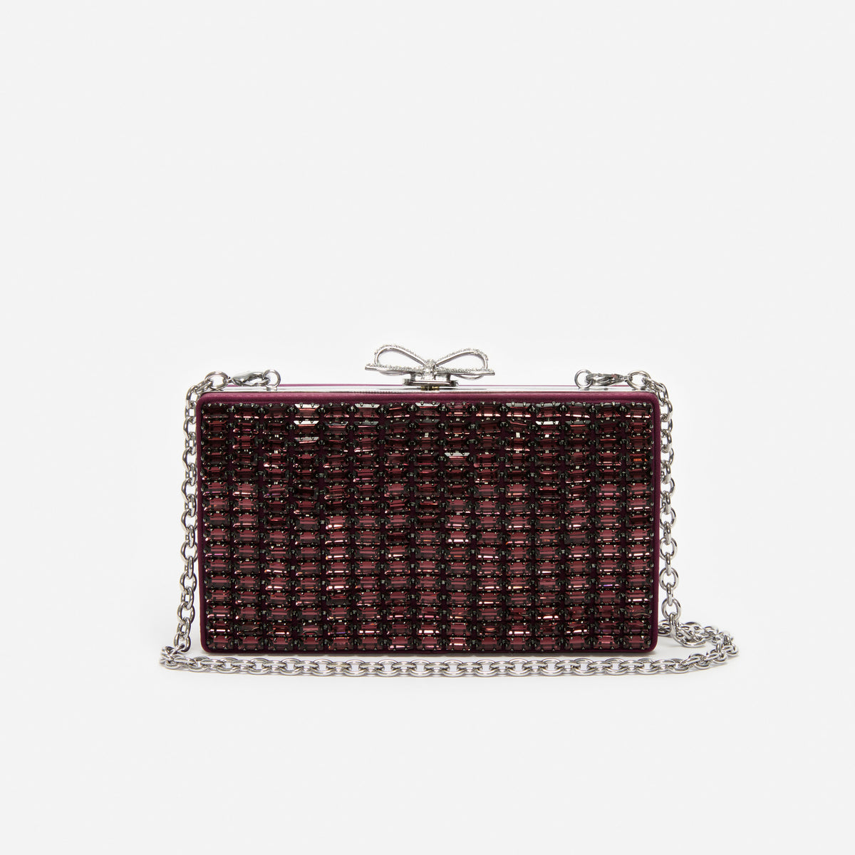 Burgundy Chainmail Clutch Bag