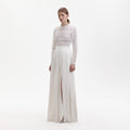 Pleated Crochet Floral Maxi Dress