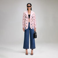 Pink 3D Cotton Lace Jacket