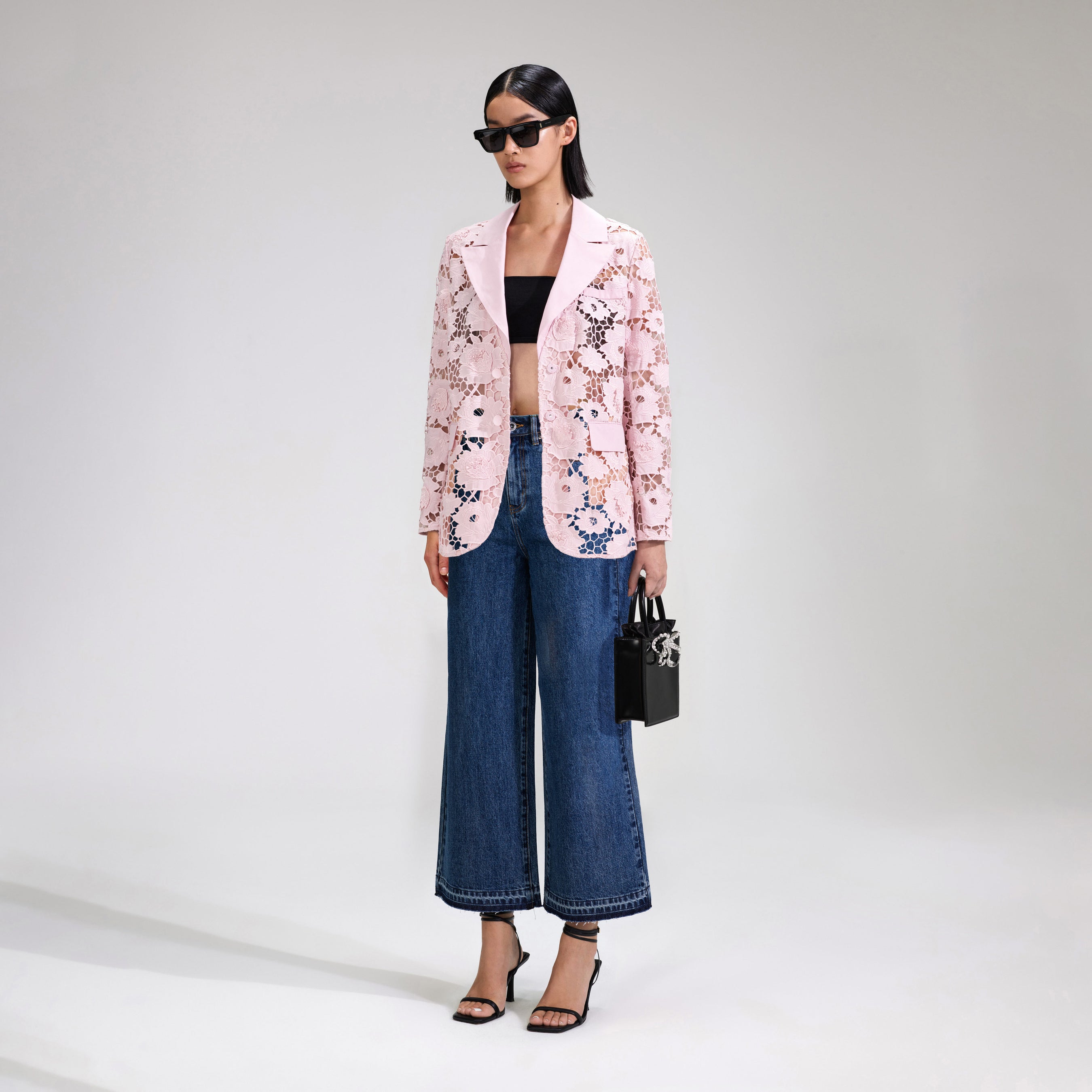 Pink 3D Cotton Lace Jacket