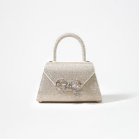 Champagne Rhinestone Bow Envelope Mini Bag