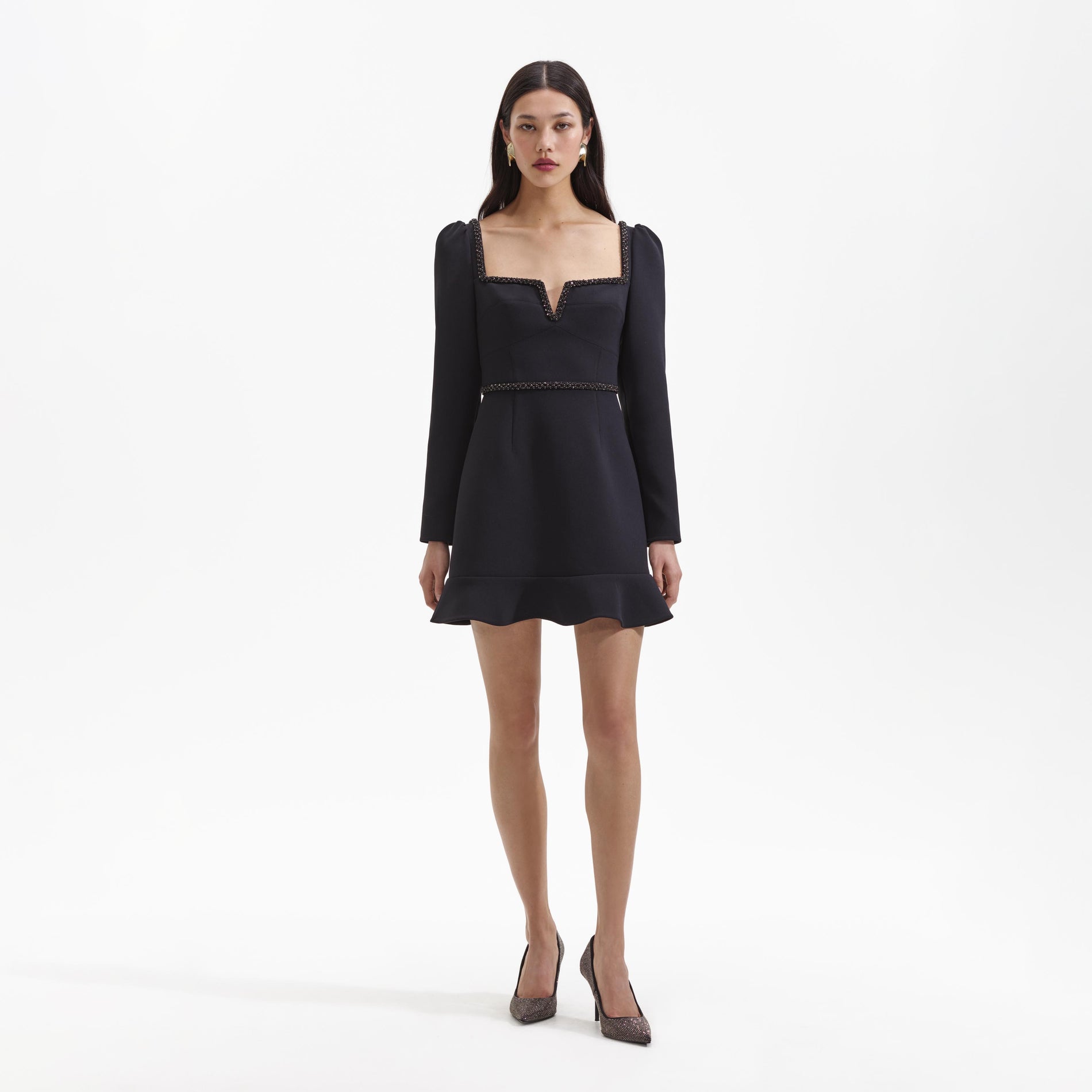 Black Long Sleeve Short Dress  Short Dresses – Saved by the Dress