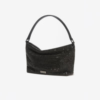 Black Diamante Medium Hobo Bag