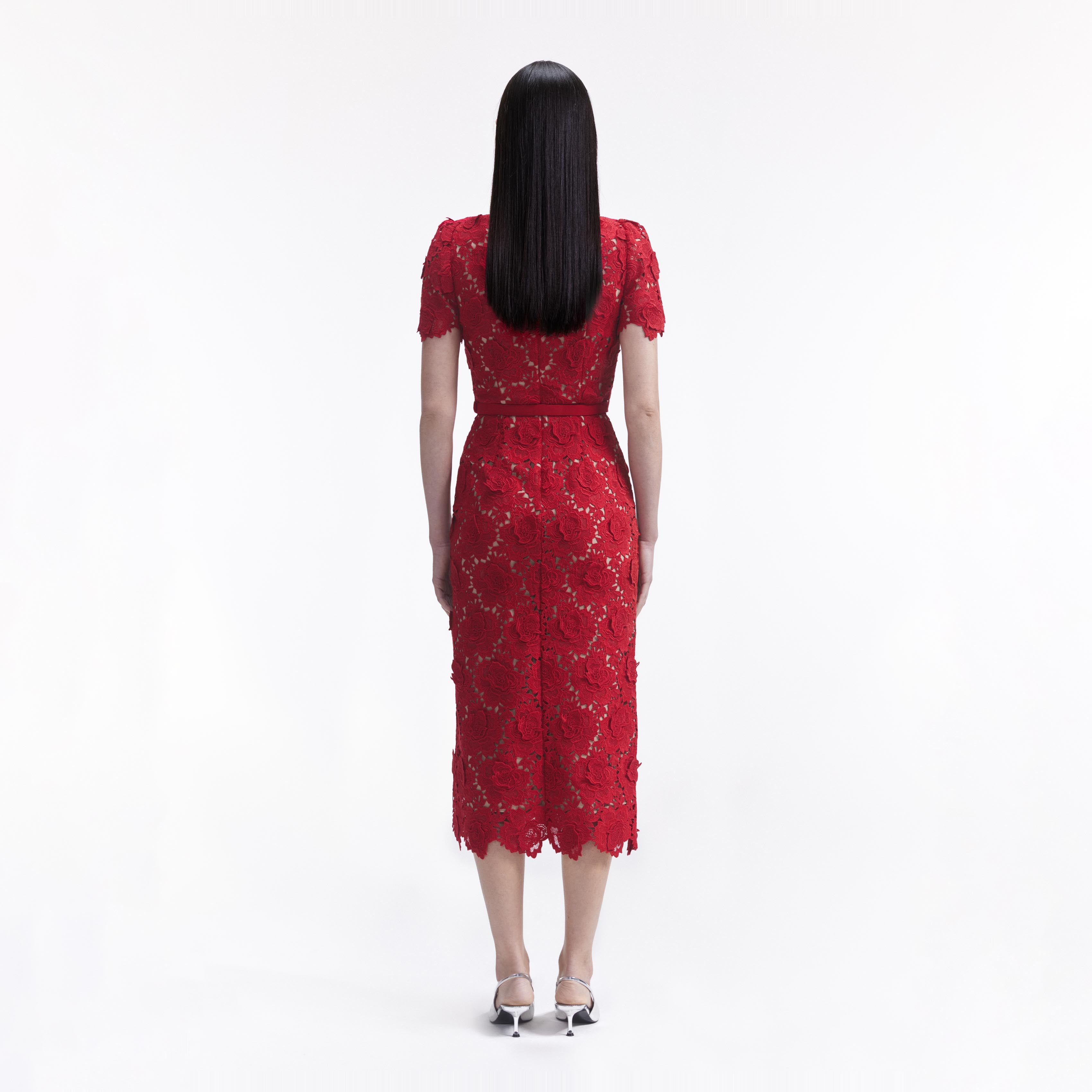 Self portrait red lace hot sale dress