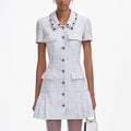 Blue Boucle Mini Dress