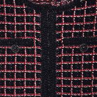 Black And Red Check Cardigan