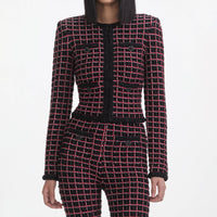 Black And Red Check Cardigan