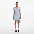 Blue Check Knit Mini Dress