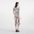 White Textured Knit Mini Skirt