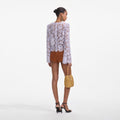 Lilac Lace Fluted Sleeve Top