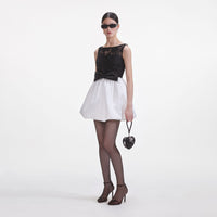 Black And White Tulle Mini Dress