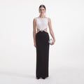 Black And White Crepe Maxi Dress