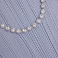 Blue Ribbed Knit Diamante Midi Dress