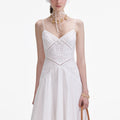 White Cotton Embroidered Maxi Dress