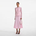 Pink Tailored Lace Midi Dress