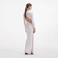White Jersey Gathered Midi Dress