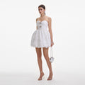 White Organza Bow Mini Dress