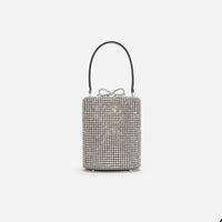 Silver Crystal Fishnet Bag