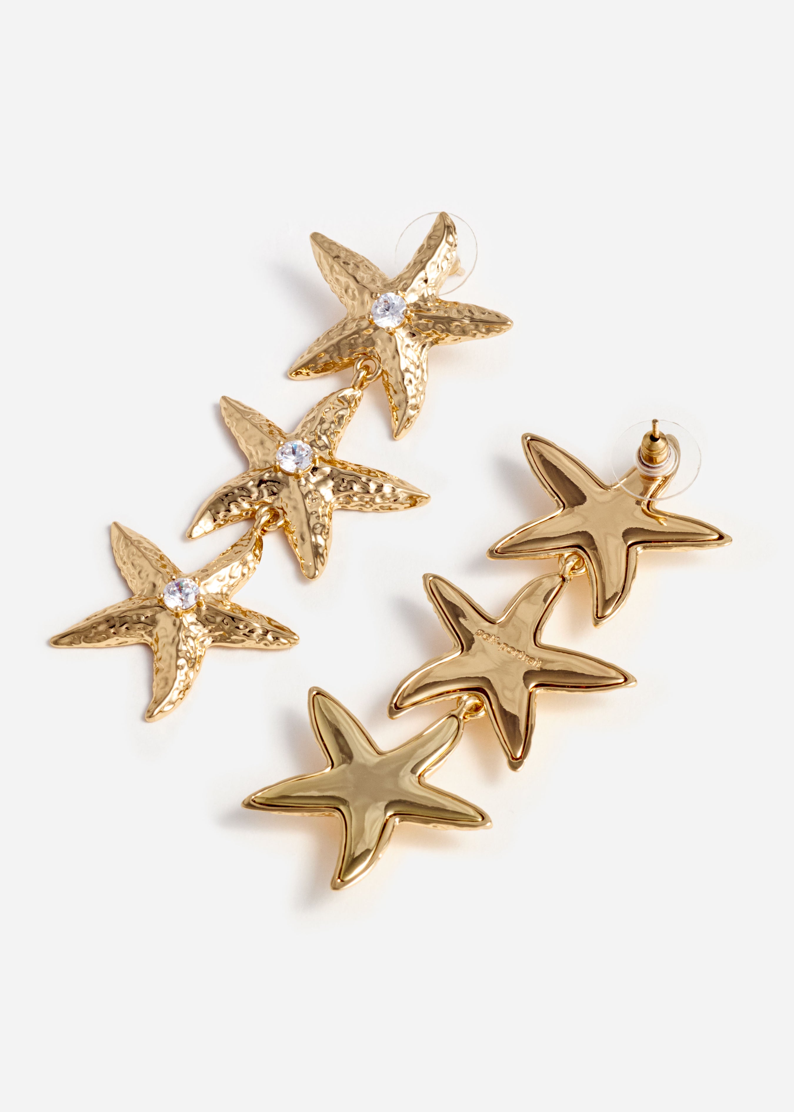 Mottled Gold Sea Star Earrings