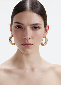 Gold And Crystal Hoop Earrings