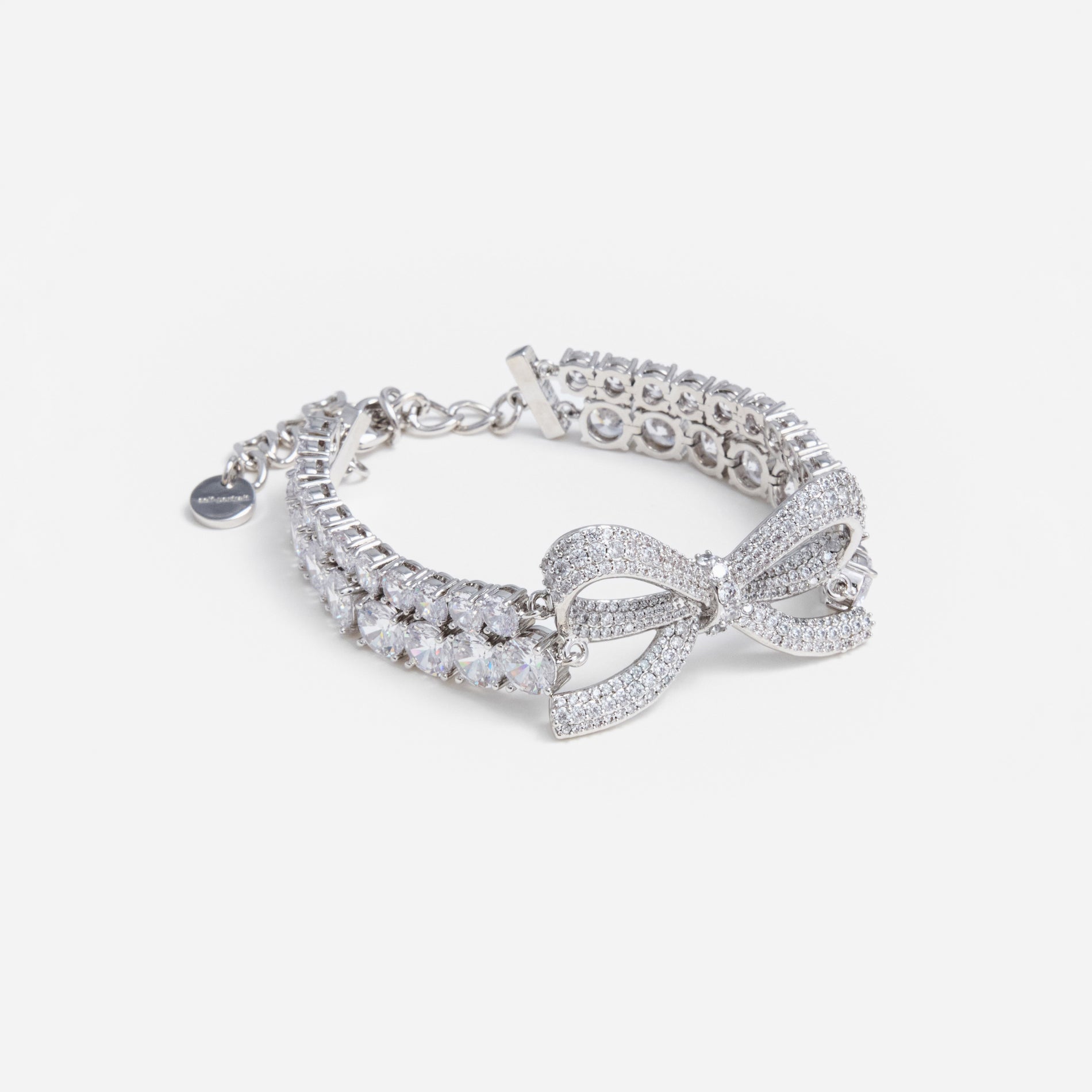 Crystal Bow Double Tennis Bracelet