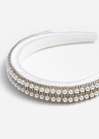 Crystal Pearl Satin Headband