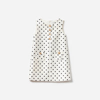 Cream Sleeveless Polka Dot Taffeta Dress