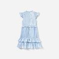 Blue Metallic Ruffle Dress