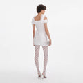 White Knit Ruffle Mini Dress
