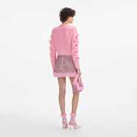 Pink Crystal Chainmail Mini Skirt