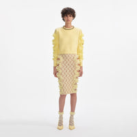 Yellow Cut Out Lace Detail Jumper