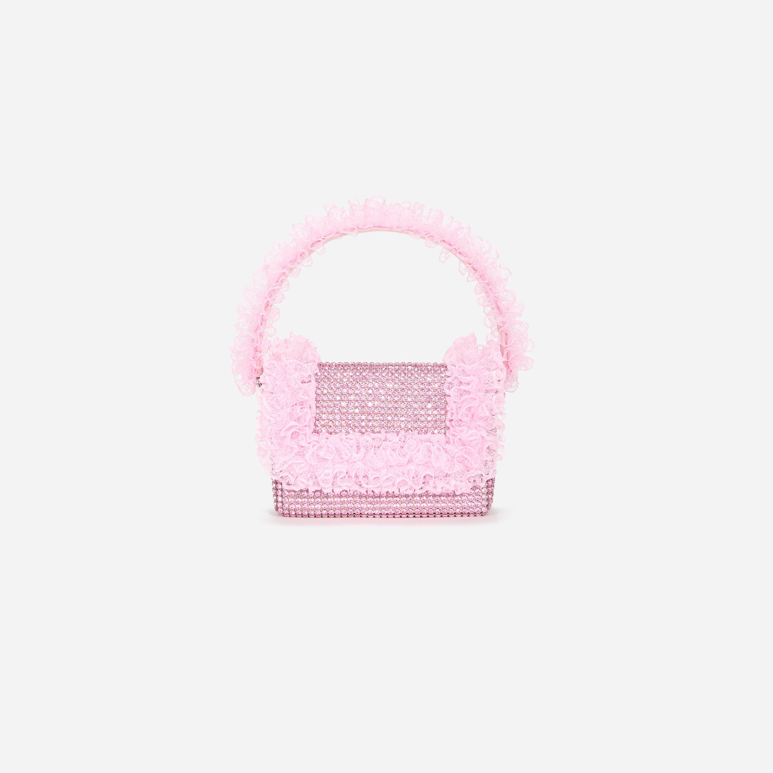 Pink Crystal Lace Detail Bag