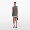 Grey Herringbone Mini Dress