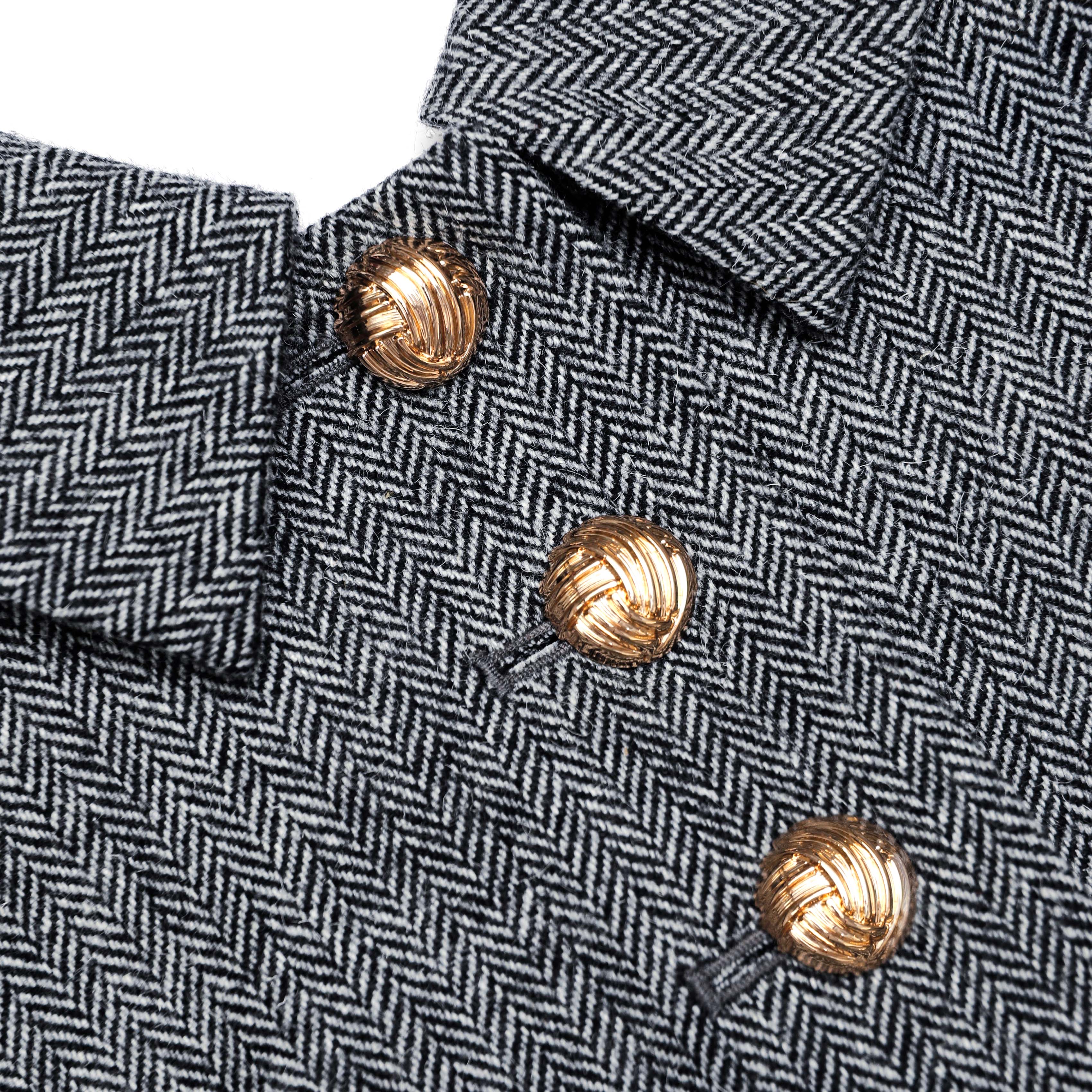 Grey Herringbone Mini Dress