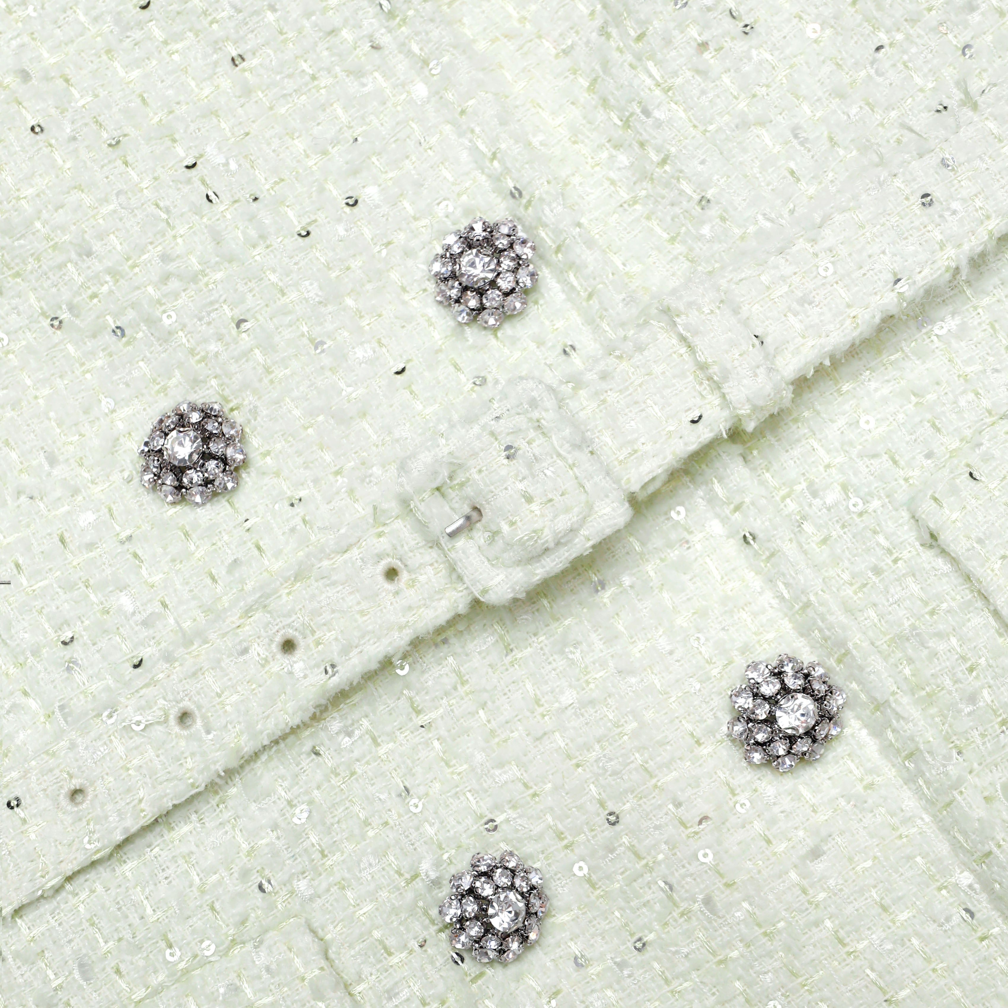 Lime Boucle Midi Dress