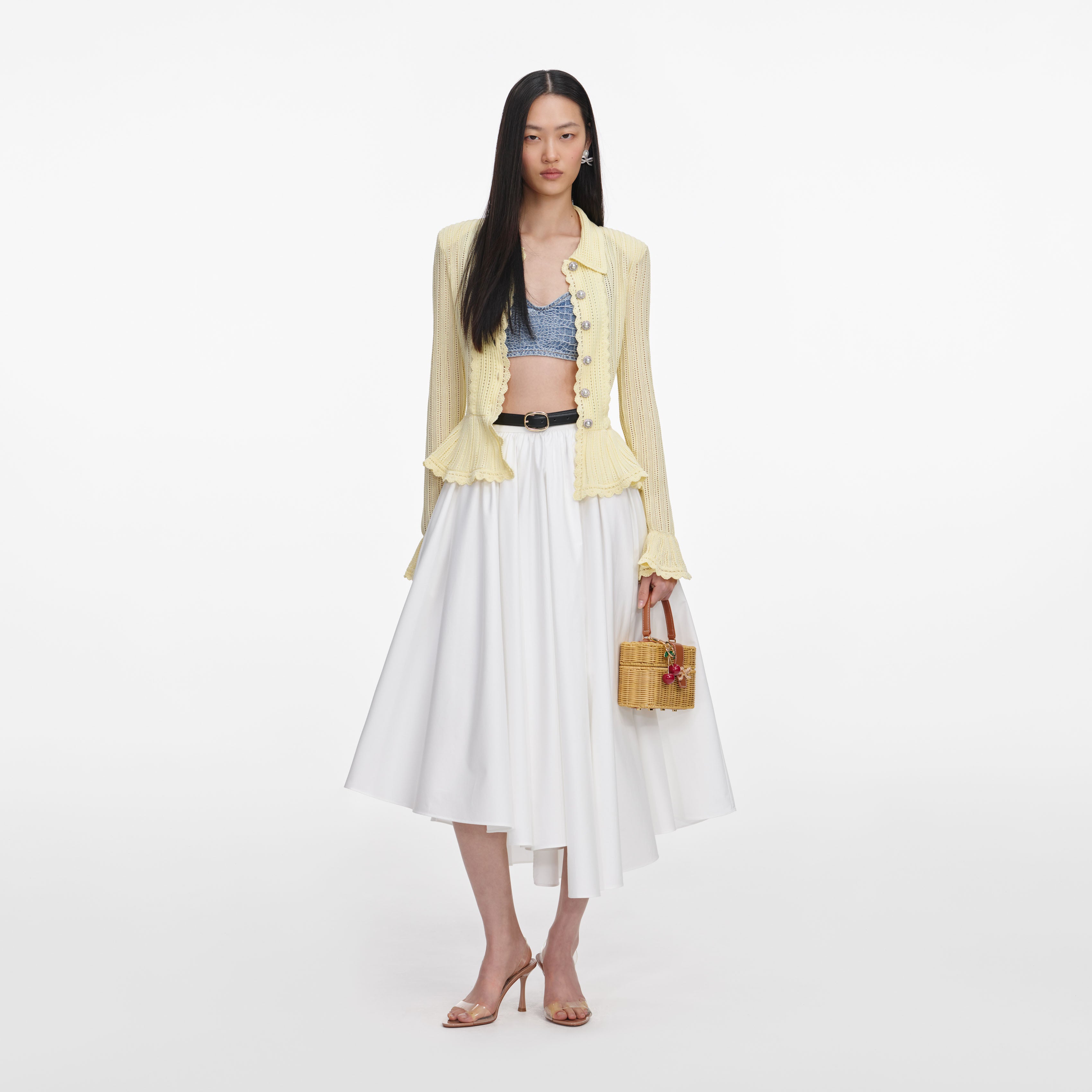 Yellow Pointelle Cardigan