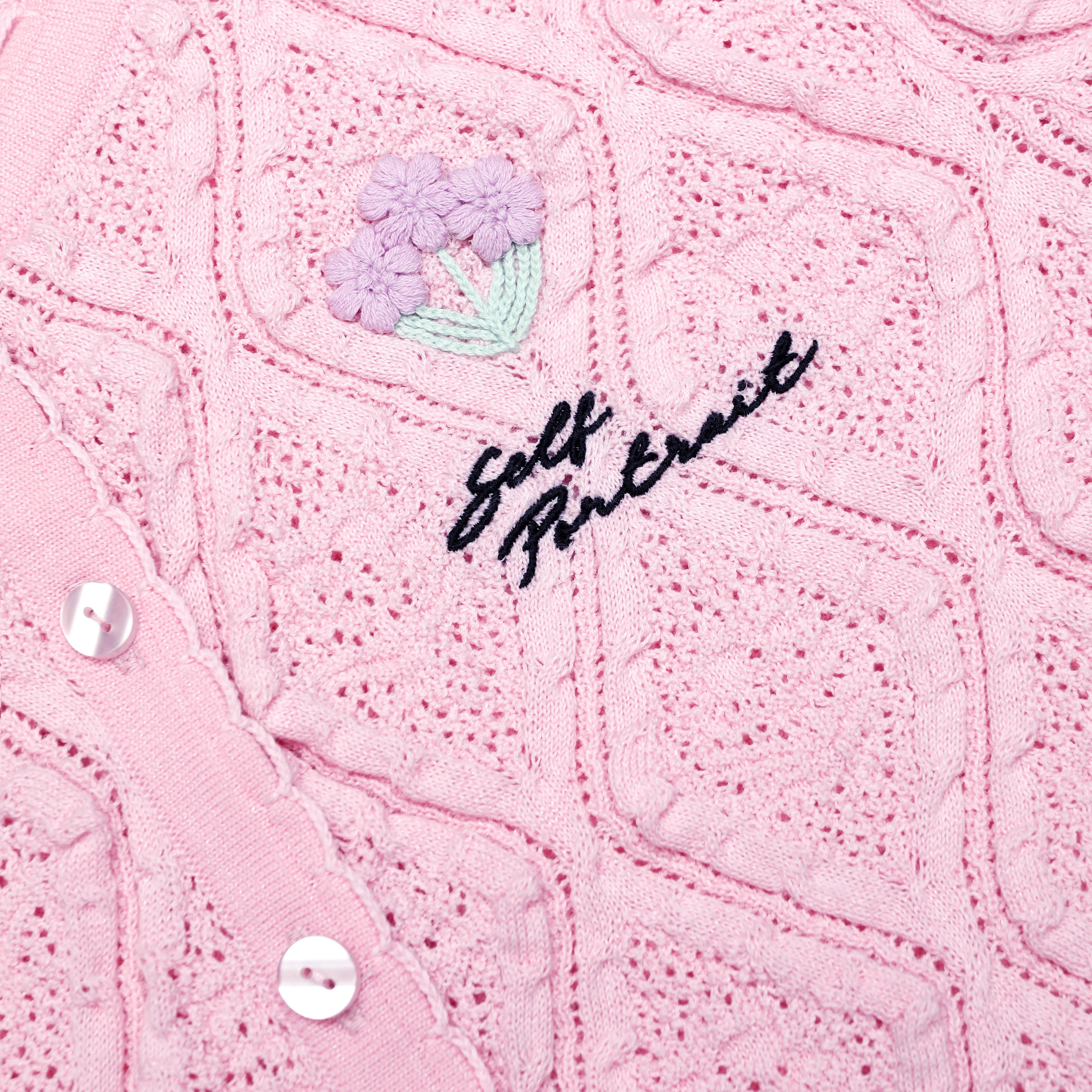 Pink Pointelle Knit Top